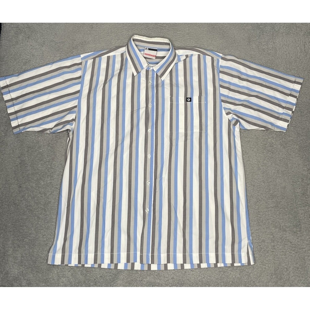 South Pole Button Up Shirt‎ Mens XL Blue Striped Casual Street Wear Fashion